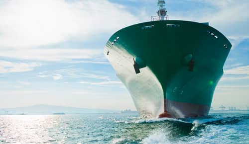 LNG vessel leaves port