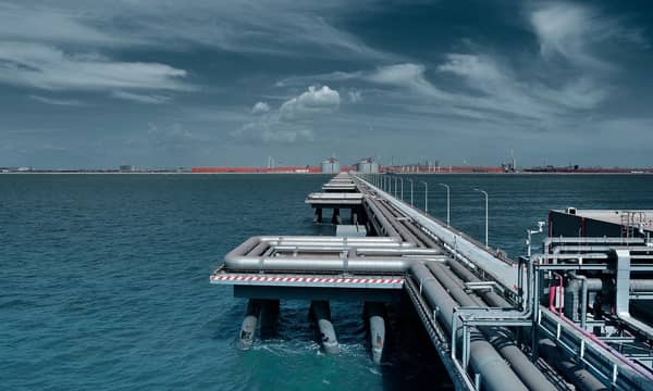 LNG Carrier Terminal, with vast pipelines to carry the gas.