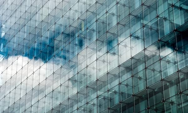 Glass faced office wall