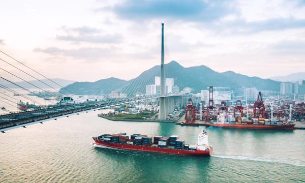 Container Cargo freight ship Terminal in Hongkong, China