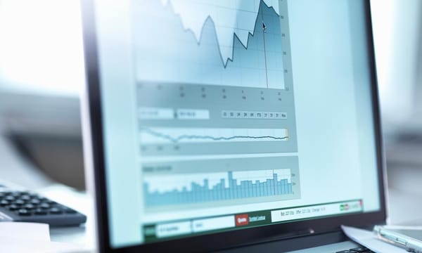 A close up of a data graph, shown on a computer monitor.