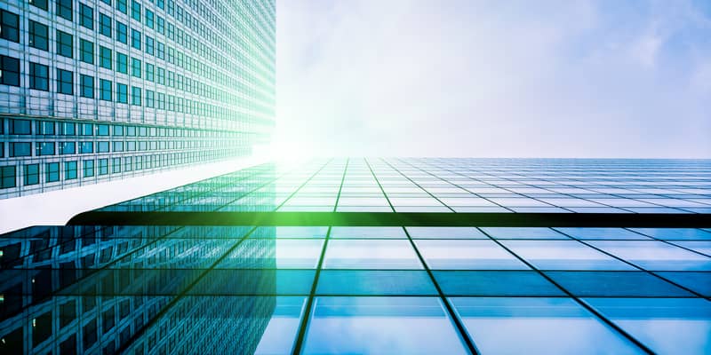 Skyscraper from the pavement