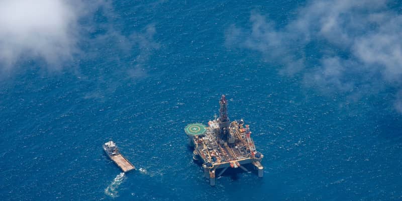 Drilling rig viewed from above