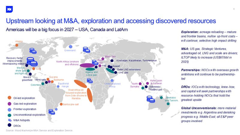 Upstream looking at M&A, exploration and accessing discovered resources