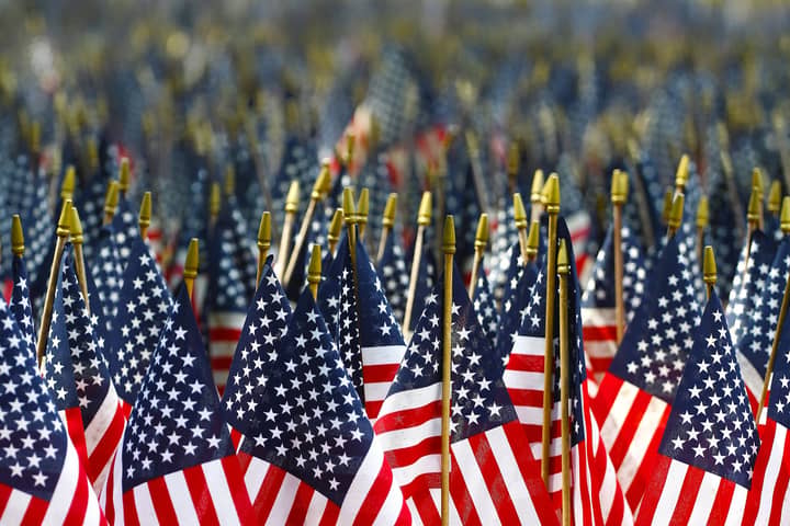 Image shows the US flag 