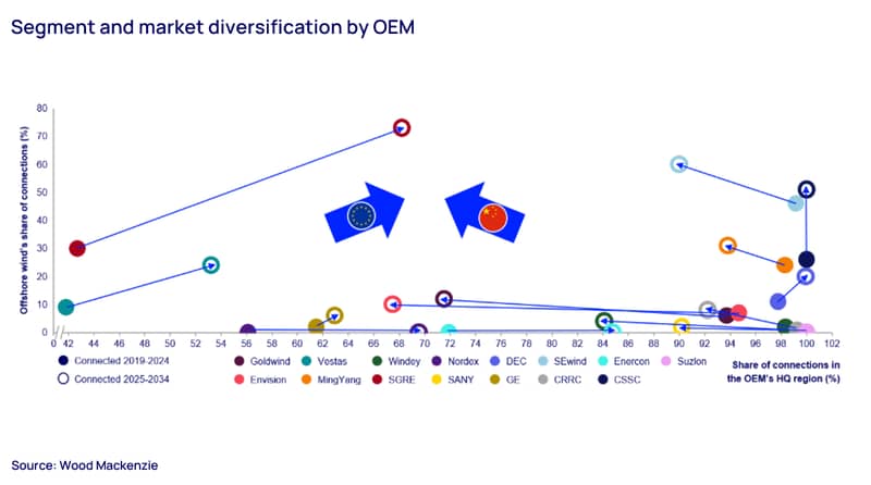 Segment and market diversification graph
