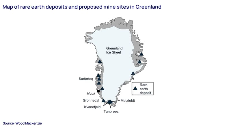 Map of rare earth deposits