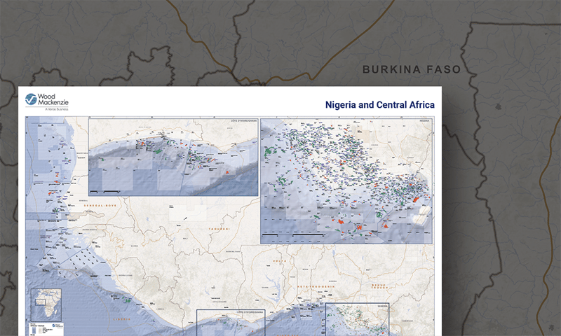 Our Nigeria & Central Africa wallmap - click to expand image