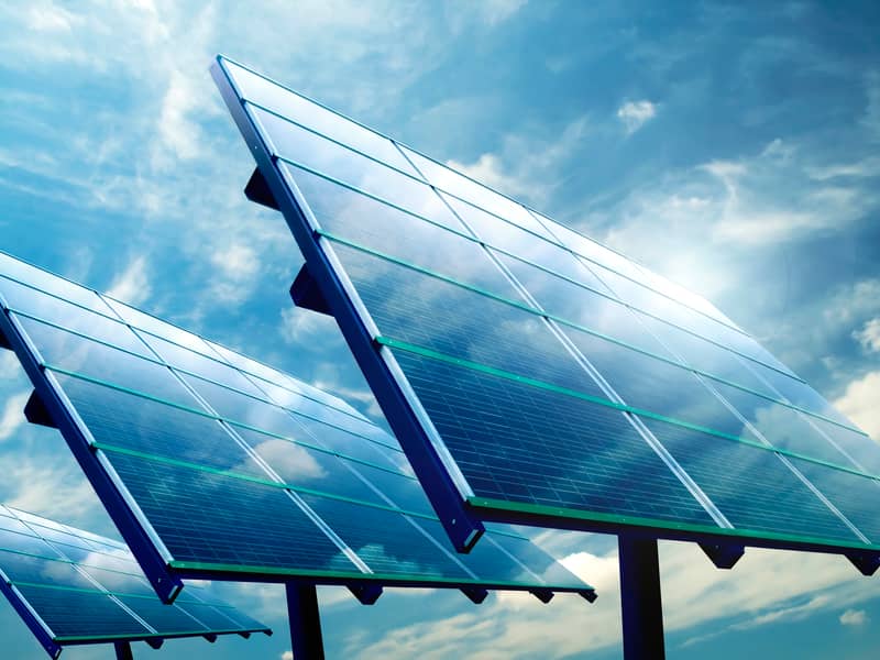 Solar panels side view