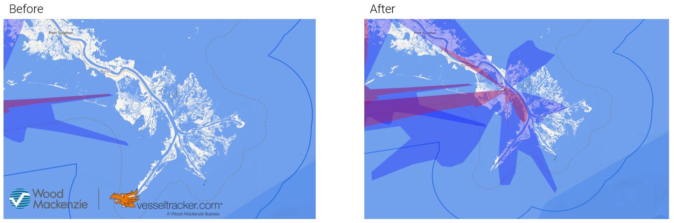 Figure 3: Increased coverage at the Mississippi Delta, USA.