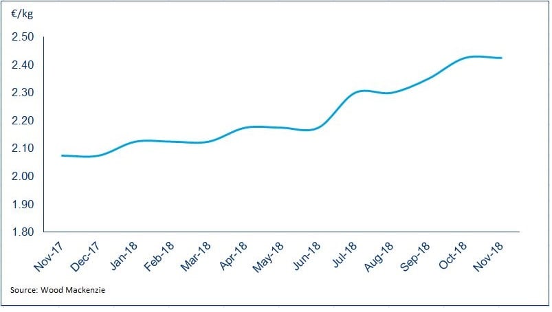 Average European BOPET film price