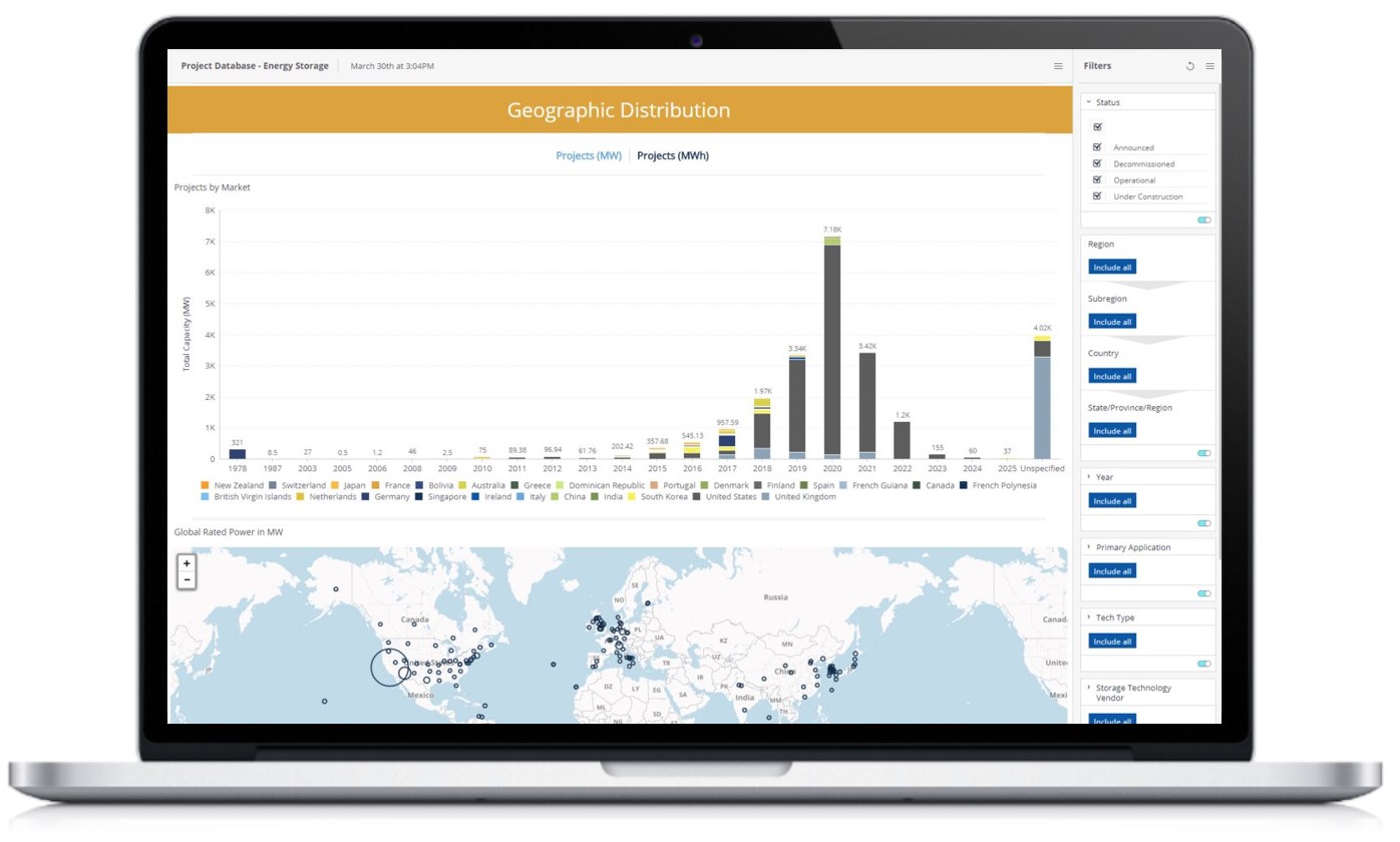 A look at the energy storage project database