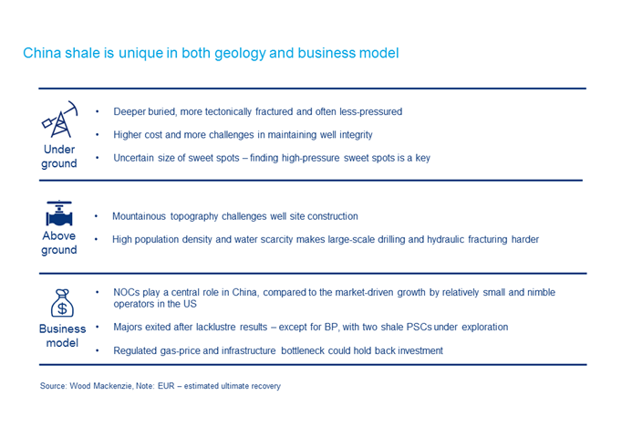 We compare US and Chinese shale plays