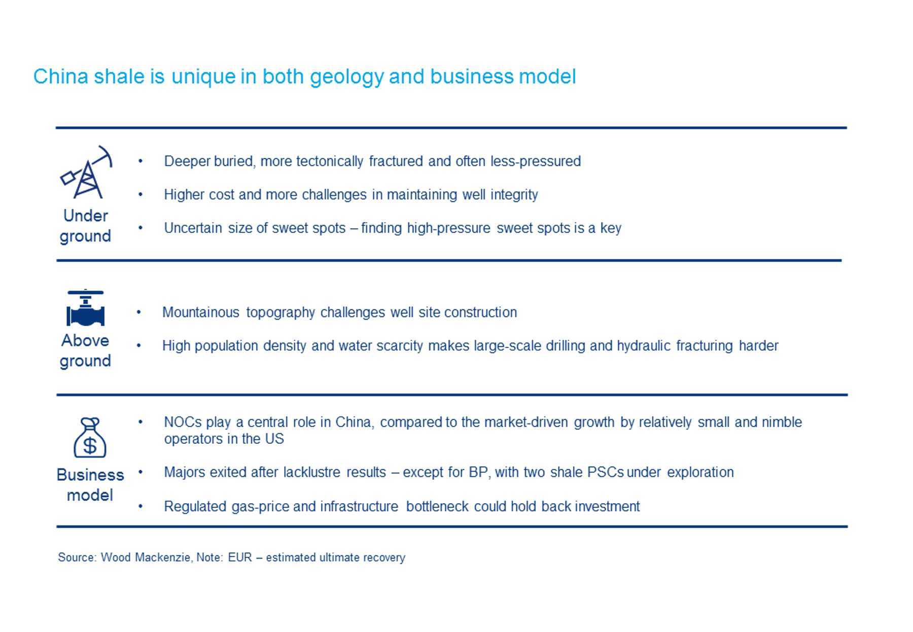 We compare US and Chinese shale plays
