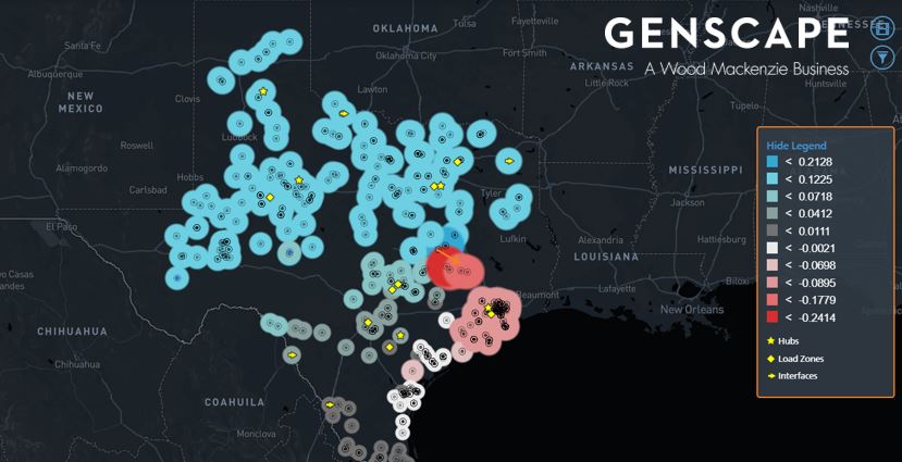 Figure 3: Shift factors for JK_TOKSW_1 345kV transmission constraint with highest congestion rent on 8 May