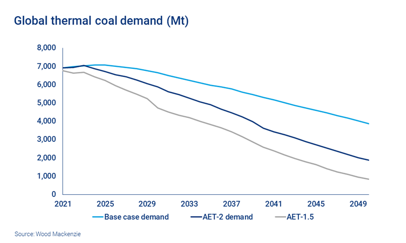 Chart shows global thermal coal demand (Mt)