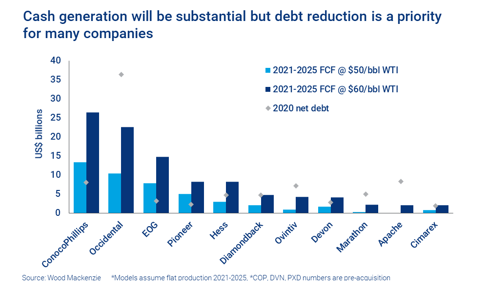 Cash generation will be substantial but debt reduction is a priority for many companies