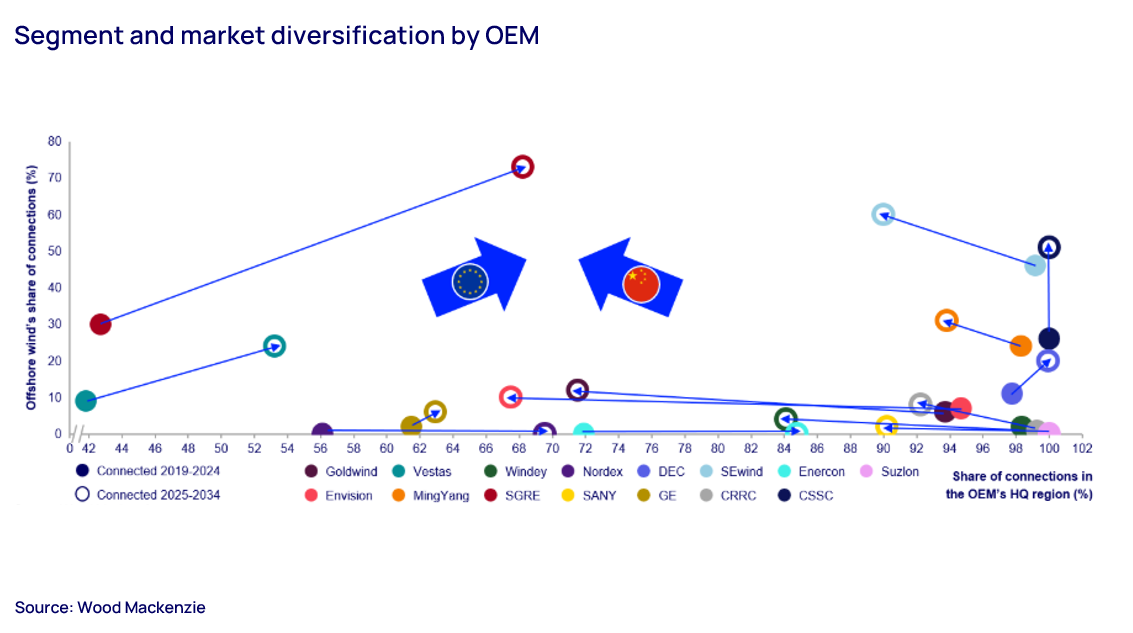 Segment and market diversification graph