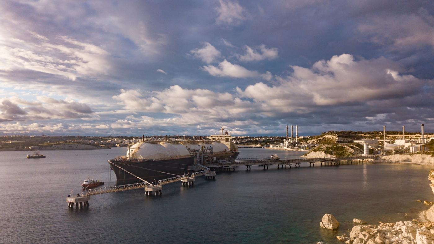 Liquefied Natural Gas (LNG) Tanker Moored To The Jetty