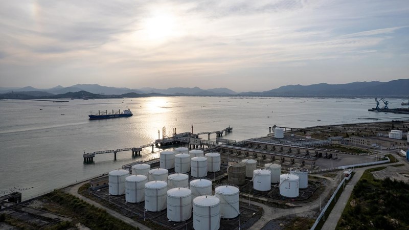 Aerial view of LNG terminal