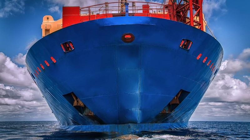 Close up of vessel's view in the middle of the ocean.
