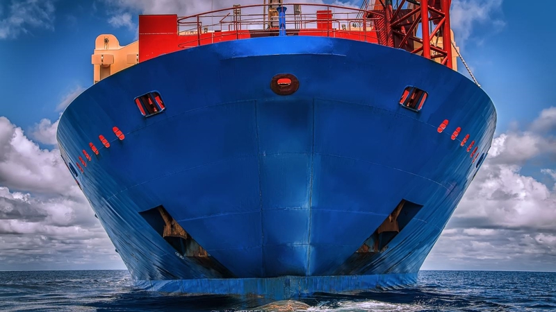 Close up of vessel's view in the middle of the ocean.