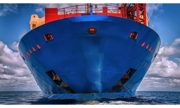 Close up of vessel's view in the middle of the ocean.