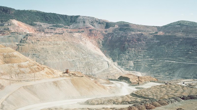 A large quarry in the hills.