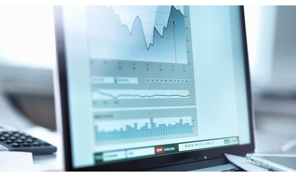 A close up of a data graph, shown on a computer monitor.