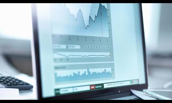 A close up of a data graph, shown on a computer monitor.