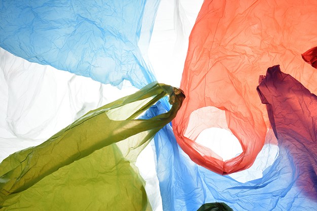 Image shows plastic bags, which have been subject to bans and disincentives in many regions.