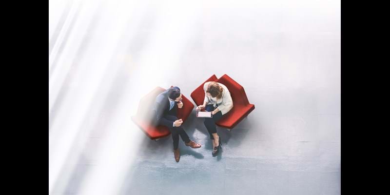 Business consultation, shaft of light