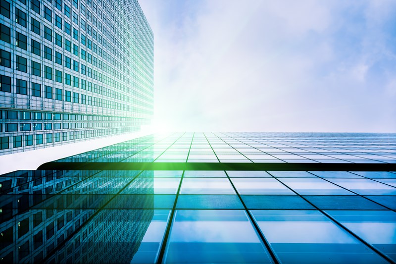 Skyscraper from the pavement