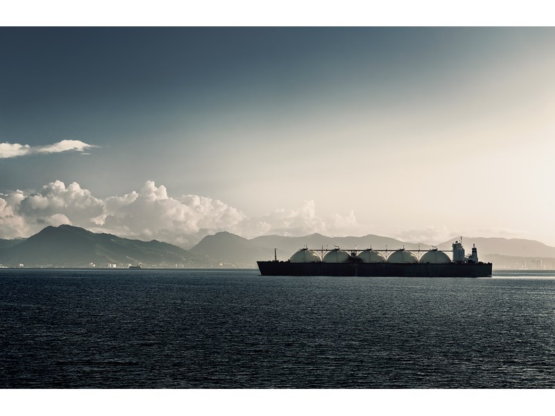 LNG vessel nears port