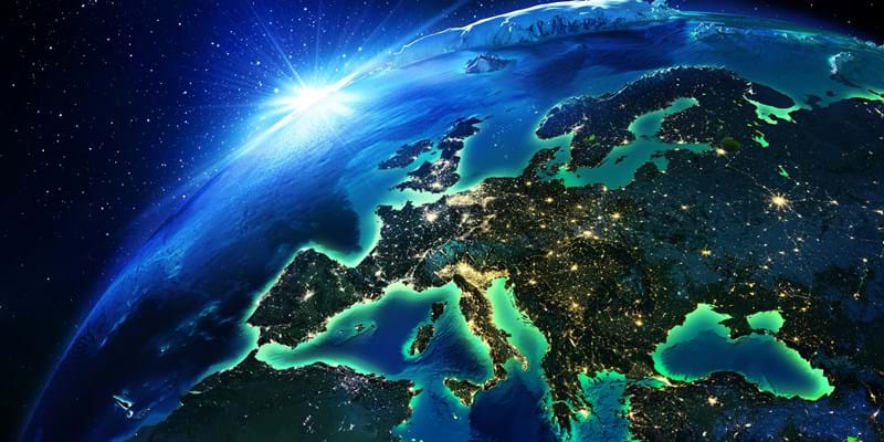 Map of Europe from space