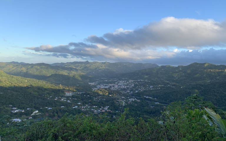 Image shows Adjuntas, Puerto Rico in long-shot