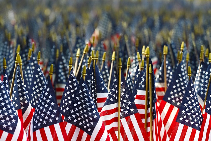 Image shows the US flag 