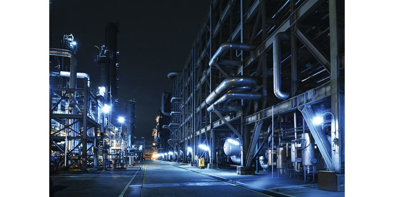 Refinery at night