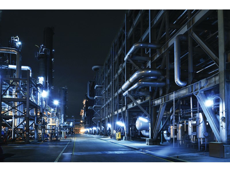 Refinery at night