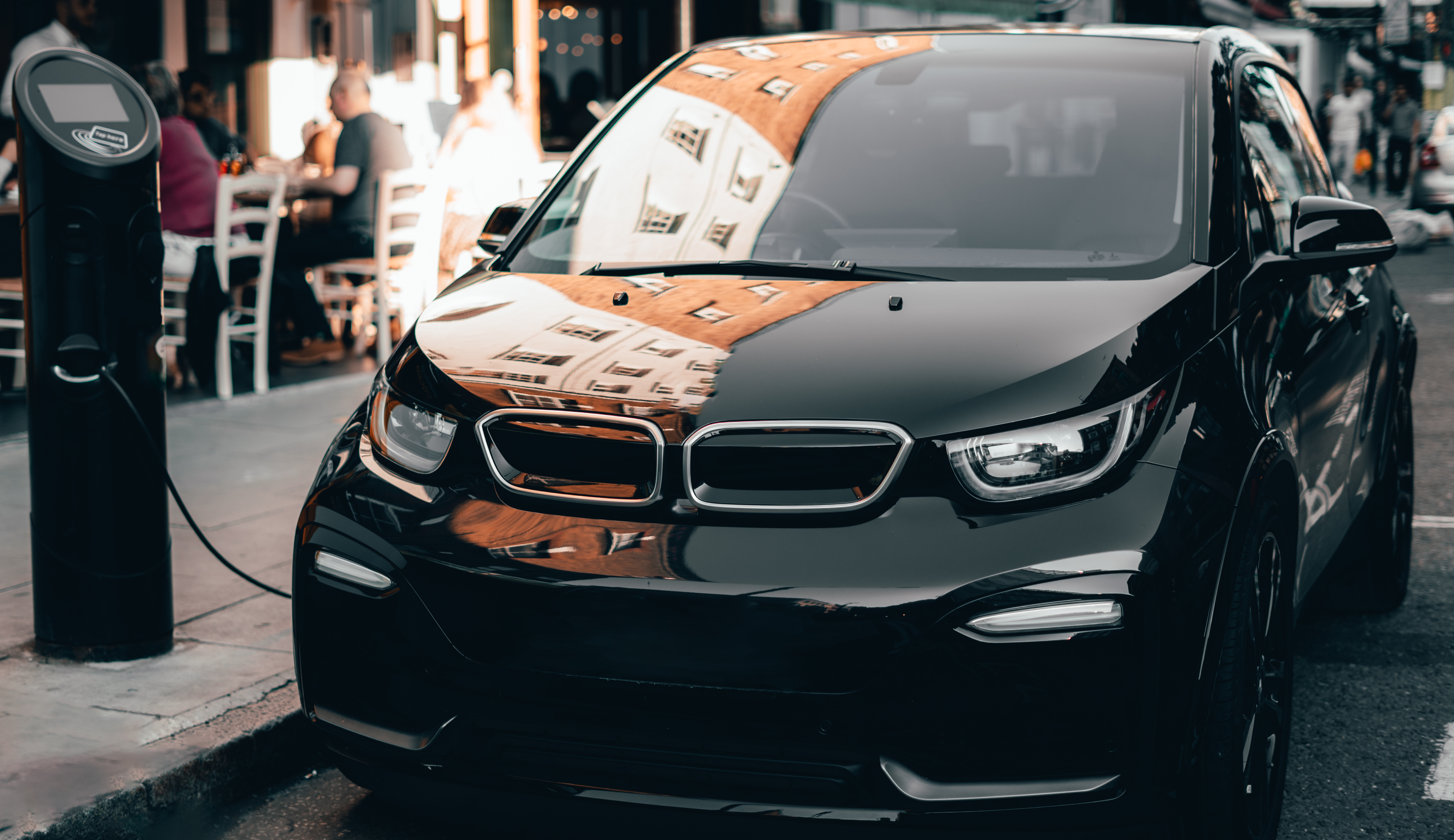 Image shows an electric vehicle