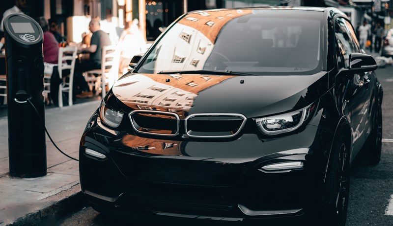 Image shows an electric vehicle