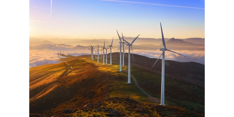 Wind farm floating clouds