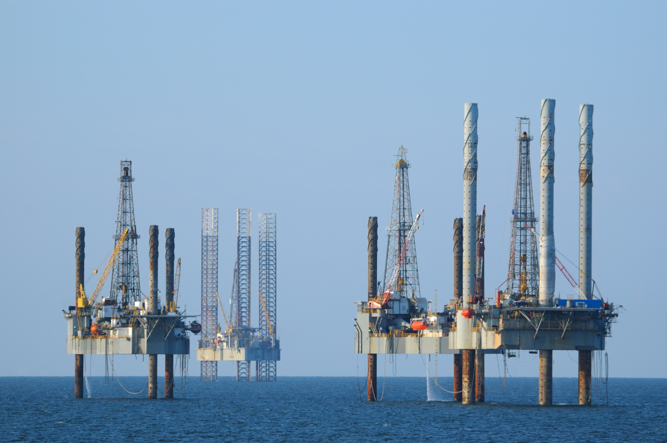 Image shows jack-up vessels