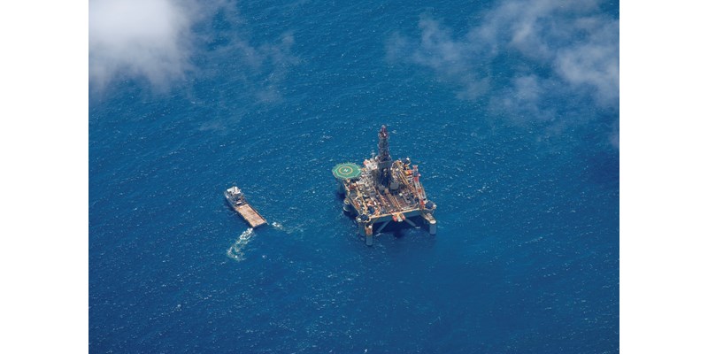 Drilling rig viewed from above