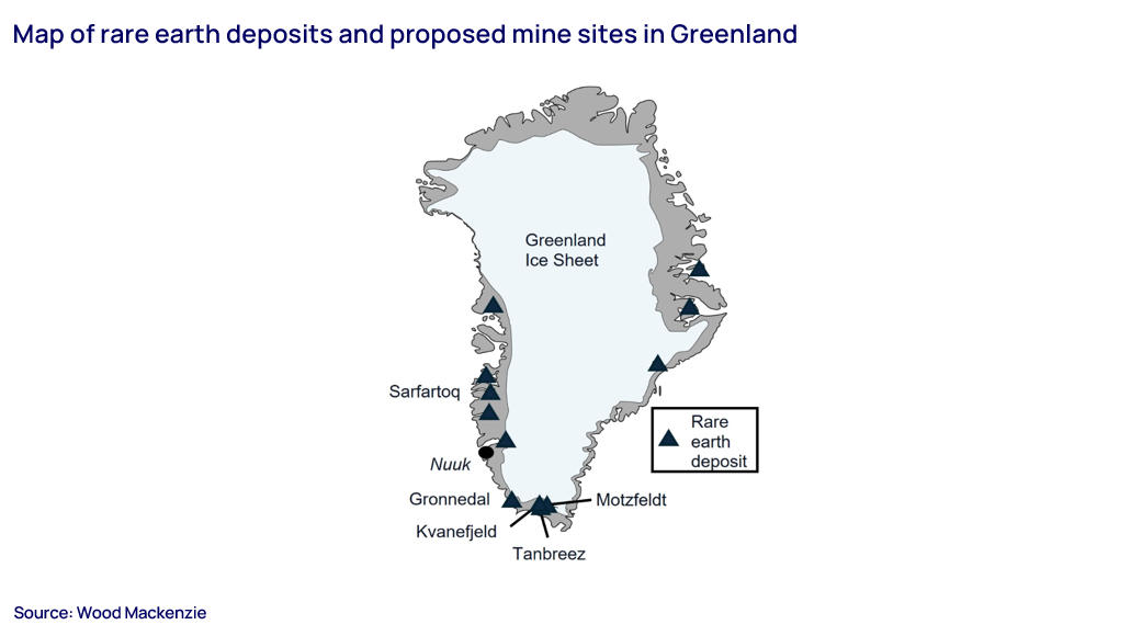 Map of rare earth deposits