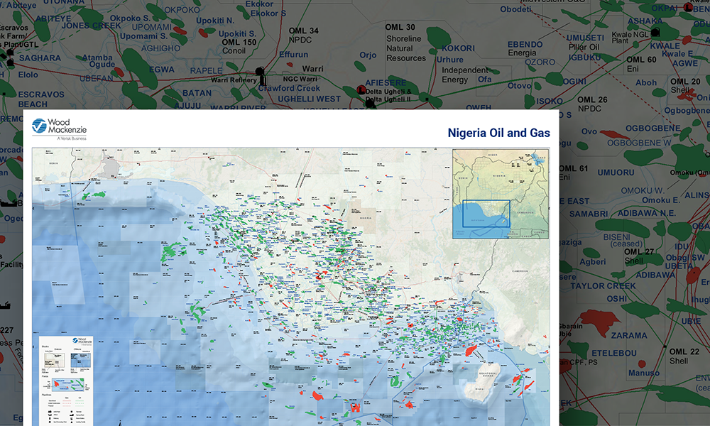 Nigeria Oil and Gas wallmap | Wood Mackenzie