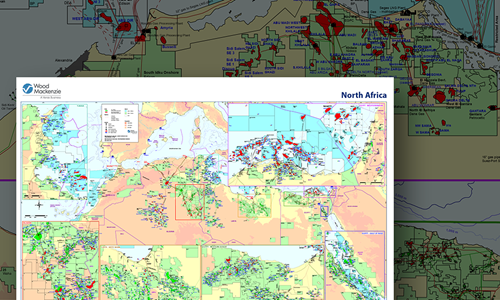 North Africa Oil Gas Wall Map Wood Mackenzie