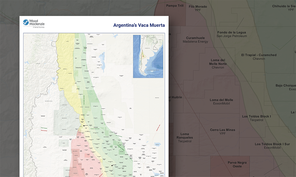 Vaca Muerta wallmap | Wood Mackenzie